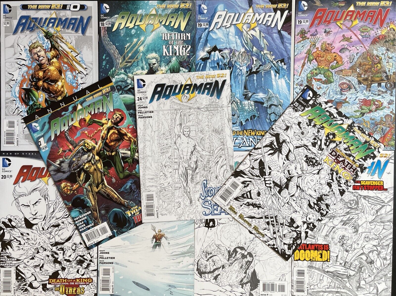 Aquaman 0 18 19 20 21 22 23 24 25 Annual variants 2011 New 52 DC comic book lot