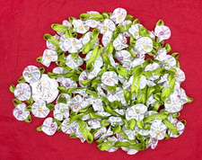 80 pc x 5/8" Mix Satin Ribbon Flower w/Bead/Leaf/Appliques for Wedding ST190m