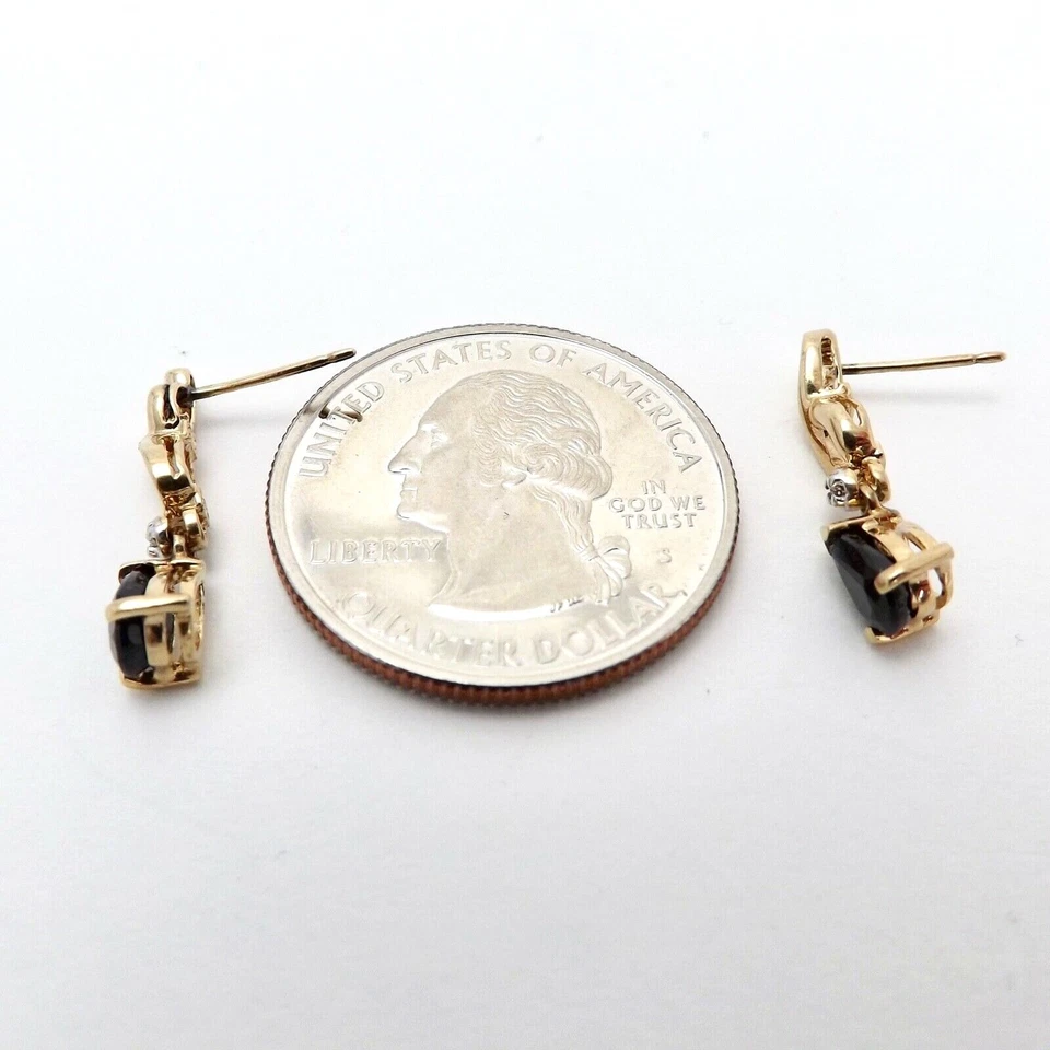 Pendiente colgante infinito diamante piedra natal septiembre zafiro azul oro 10k Foto 3 de 4