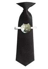 Solid Large Pitbull Dog Head 2.5x2.8cm gt260 Pewter on a Tie Clip (slide)