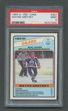 1984 O-Pee-Chee Hockey WAYNE GRETZKY #357 Goal Leaders PSA 9 MINT Oilers 
