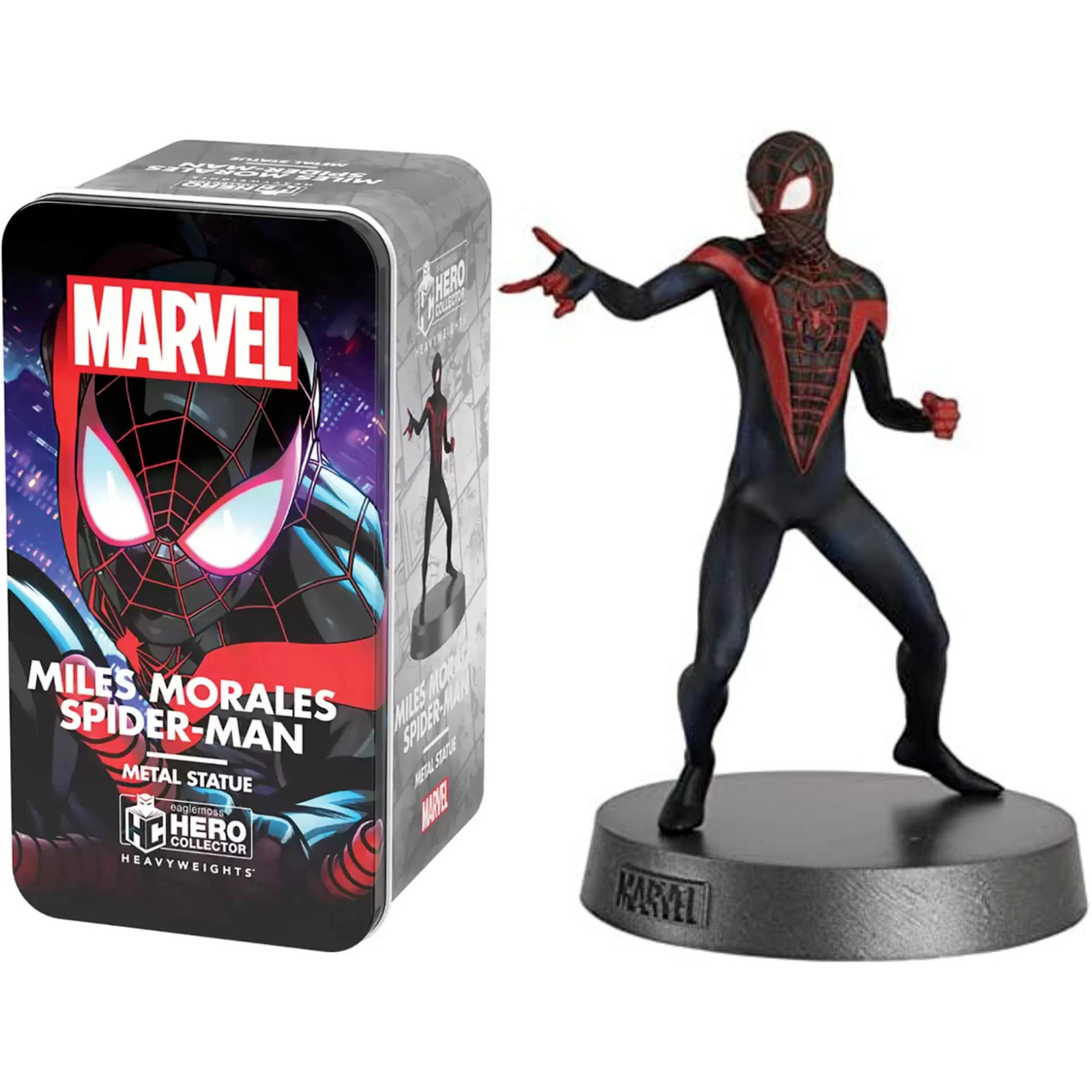 Figurine Spider-Man Miles Morales pour cadeau de collectionneur Marvel avec boite métal