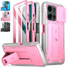 For Moto G 5G 2025 Case Built-in Screen Protector Kickstand Slide Camera Cover