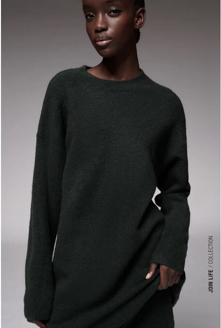 slim fit dress slacks ZARA Forest Green Turtleneck Dress with 3/4 Sleeve- Size M