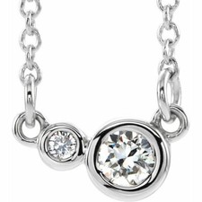 Diamond 18" Necklace In Sterling Silver 1/4 CTW 