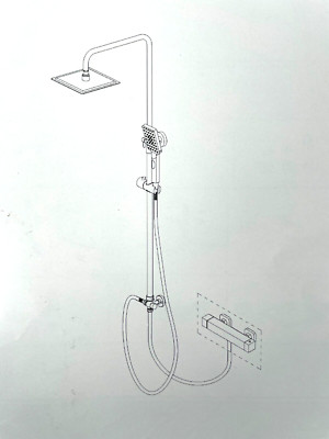 MARWELL Duschsystem Bayala Round Duschsäule Regendusche Ø 20 cm Duschgarnitur