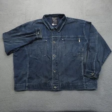 VINTAGE Karl Kani Denim Jacket 4XL Buckle Back Jean Hip Hop Urban 90s Mens XXXXL
