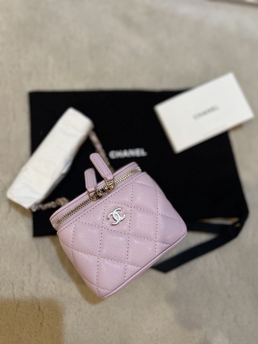 RARE NEW COLLECTION CHANEL Small Vanity Bag Handbag Caviar Purple