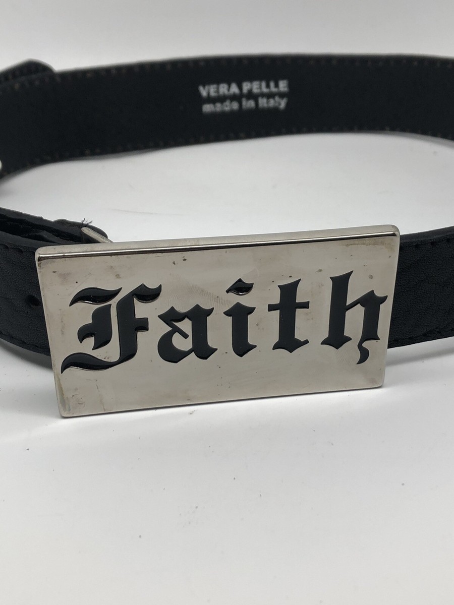 Ceinture Large En Cuir Noir Faith Connexion Pour Femme - Taille Unique (92 Cm), Neuf Avec étiquette
