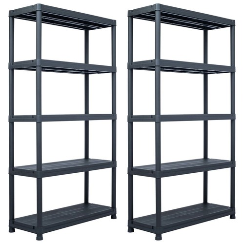 Storage Shelf Racks 2 pcs Black 250 kg 80x40x180 H2G5