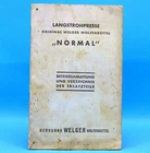 Long Straw Press | Operating Instructions | Spare Parts | Welger Wolfenbüttel 1937