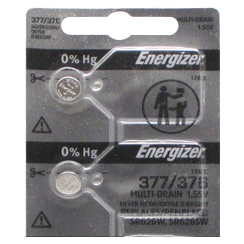 2 PCs Energizer 377 376 Watch Battery SR626SW SR626W  - Picture 1 of 2