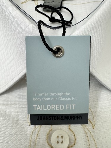 Camicia uomo Johnston & Murphy manica lunga con bottoni taglia S nuova con etichetta vestibilità sartoriale - Foto 2 di 7