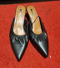 Primark Ladies Black Kitten heel Mules  UK 5/38.  BNWT Closed pointed low Heels
