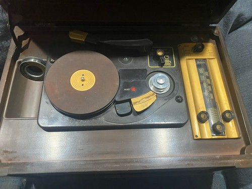 Combo radio fonógrafo Silvertone 8085 1949, grabadora de cables ver video - Imagen 4 de 21