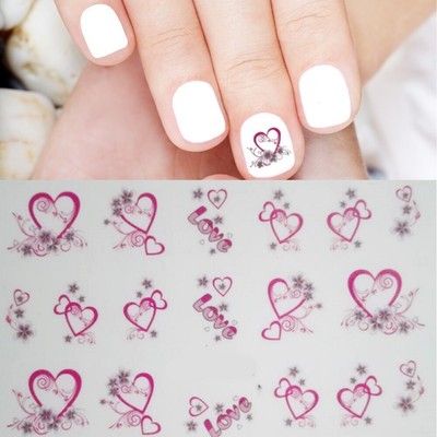 Nagelsticker Herz Rosa Nailart Tattoo Nagelaufkleber Nail Sticker Bunt Xf1206 Ebay 