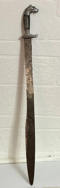 Vintage Mexican Revolutionary War Horse Head Oaxaca Machete - 23 1/2” Blade