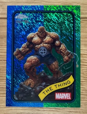 2025 Topps Chrome Marvel - THE THING #109 Blue & Green Shimmer /199 Mint! 