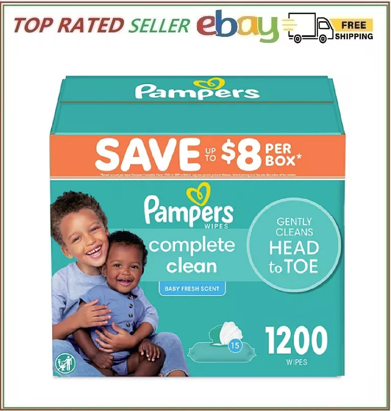 Pampers Scented Baby Wipes, Baby Fresh (1200 ct.) Hypoallergenic, 0% alcohol