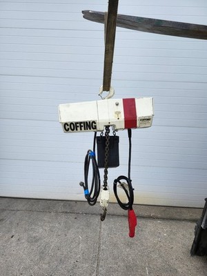 Coffing EC4006 2 Ton 120V 8' Lift 6 fpm Top Hook Electric Chain Hoist Used Works