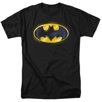 Dc Comics - Batman - Batman Airbrush Logo - Erwachsen Unisex T-Shirt - Schwarz