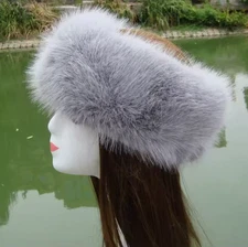 Womens Warm Real Fox Fur Scarf Knitted Headbands Neck Collar Neckerchief