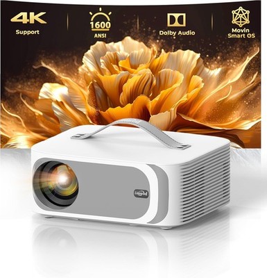 4K Beamer HDR10 1600 ANSI, Heimkino Projektor UHD für Film Gaming Heimkino Lux