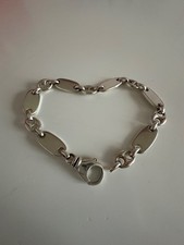 Massives Silber-Armband Plättchen + Kaffeebohnen Sterlingsilber 925/-, ca. 22 cm