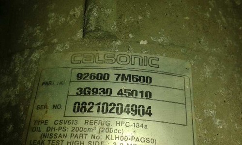 926007M500 klimakompressor NISSAN PRIMERA BERLINA P12 ACENTA 2001 144792