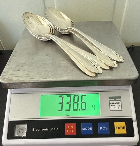 8 Towle “Lasting Spring” Sterling Silver Teaspoons 338g Total 7 1/4”