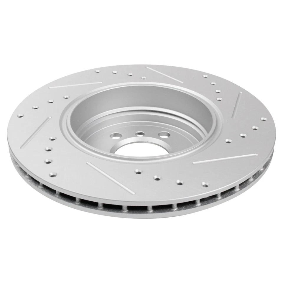 Rear Performance Drilled Slotted G-Coated Disc Brake Rotor Pair for BMW 745i - Image 4 of 4