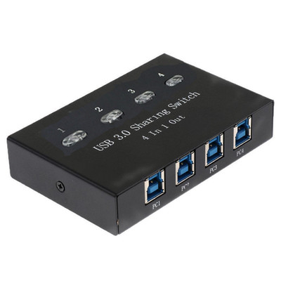 4 in 1 out USB 3.0 Sharing Switch Key Sharer Splitter KVM Printer Switcher