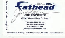 "FATHEAD" COO JOE ESPOSITO SIGNED BUSINESS CARD RARE