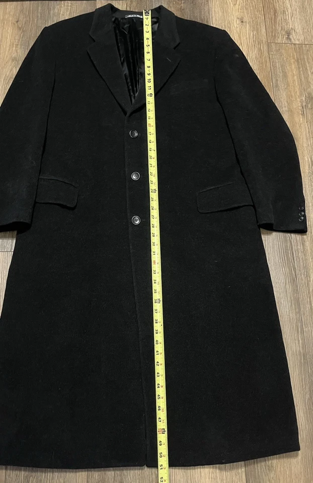 Abrigo de Lana Armani Collezioni Para Hombre 44L Negro Saks Quinta Avenida Hecho en Italia Foto 2 de 4
