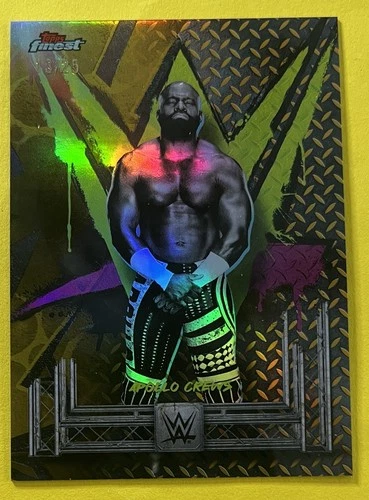 Apollo Crews 2025 Topps Finest WWE GOLD REFRACTOR UNCOMMON Card #126 /25