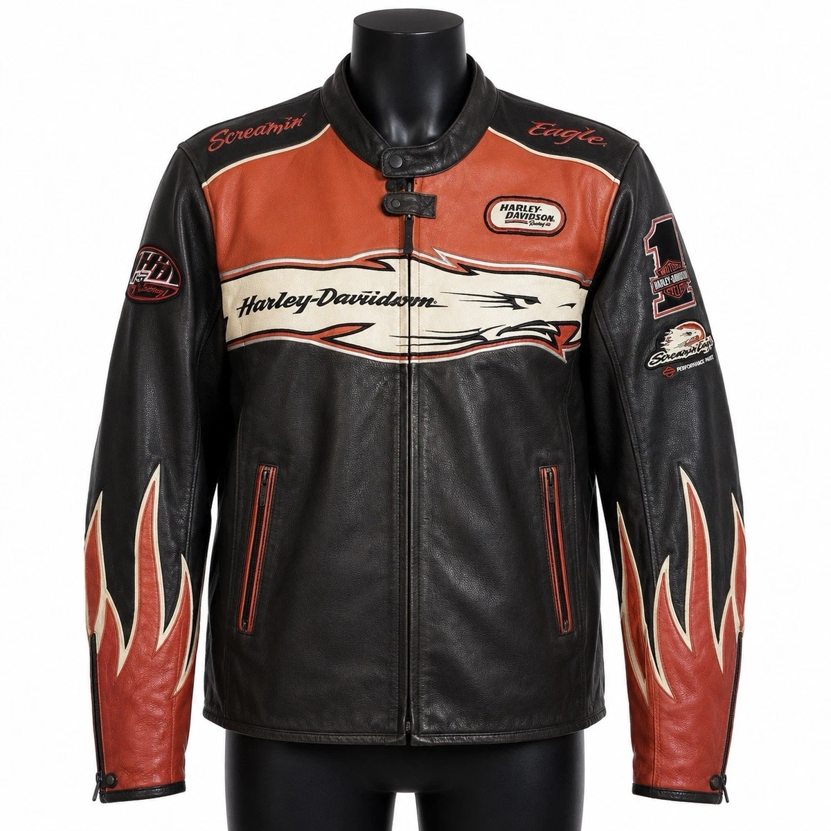 Harley Davidson Leather Jacket Flames for sale | eBay