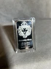 1 Troy Oz .999 Fine Silver Scottsdale Mint Bulllion Bar, Lion Head & Crown