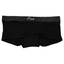 NWT VICTORIA'S SECRET PINK Boyshort Boxer Pantie Sz XS-S-M-X-XXL Black Bling
