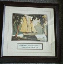 Sailboat, Santa Barbara By Frederick  With a Lovely  Bible Quote Carpentree