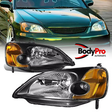 For 2001-2003 Honda Civic 2 Dr Coupe 4 Dr Sedan Headlights Assembly Leftright