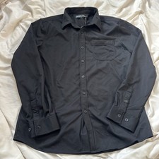 NWT Paul Jones Black Button Up Long Sleeve Mens Size Medium