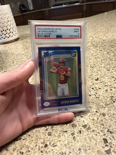 2024 Panini Donruss Optic - Rated Rookie Jayden Daniels #248 Blue Hyper Prizm