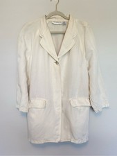 Vintage Liz Claiborne Cream Linen Blend Blazer Jacket Minimalist Coastal M