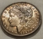 Beautiful Naturally Shadow Toned 1921 D Morgan Silver Dollar AU/UNC Pretty Coin