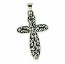 Solid Sterling Silver Cut-Out Cluster Bali Pendant-NEW» P313
