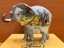 HEREND African scene pattern large elephant figurine,FIRST piece from 25,INSTOCK