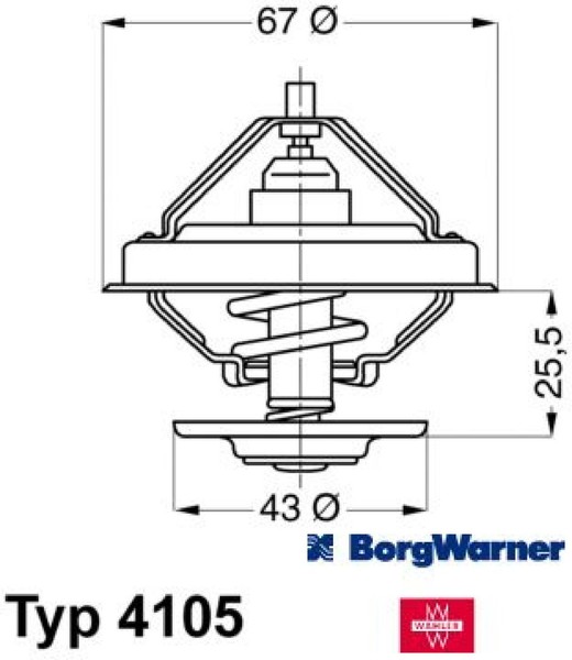BorgWarner (Wahler) 4105.83D Thermostat FüR KüHlmittel Thermostat-image