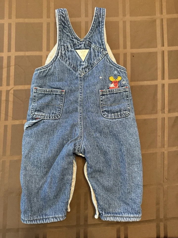Mono de mezclilla Oshkosh Baby B’gosh forrado de lana azul hecho en EE. UU. 3-6 M Foto 2 de 4