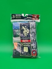 US Polo Assn Boy's Boxer Briefs Underwear Size M 8-10 Multicolor 5Pc