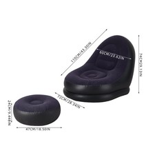 Inflatable Sofa Chair 2-Piece Deluxe Lounger and Footstool For Gaming Reading